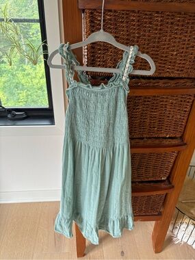 Zara 5/6 Light Sage Green Smocked Sundress
